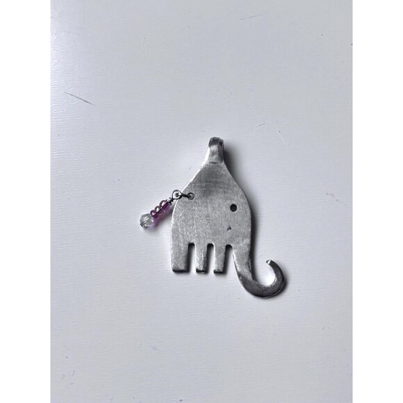 Handmade Elephant Pendant: silverware jewelry upcycled fork necklace - Picture 5 of 6